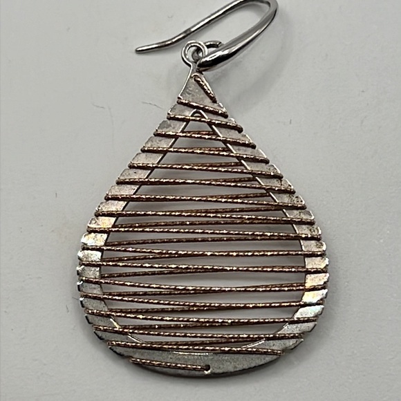 STERLING SILVER WIRE WRAPPED DANGLE EARRINGS - Picture 3 of 6